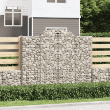 vidaXL 13 db íves horganyzott vas gabion kosár 200x50x160/180 cm kerti tárolás