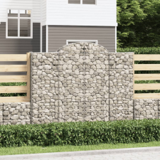 vidaXL 13 db íves horganyzott vas gabion kosár 200x50x160/180 cm bútor