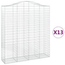 vidaXL 13 db íves horganyzott vas gabion kosár 200x50x220/240 cm (3145777) kerti tárolás