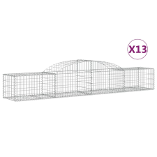 vidaXL 13 db íves horganyzott vas gabion kosár 300x50x40/60 cm (3146658) kerti tárolás