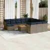 vidaXL 13 db szürke polyrattan kerti kanapégarnitúra párnákkal