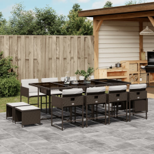 vidaXL 13 részes barna polyrattan kerti ülőgarnitúra párnákkal kerti bútor