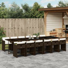 vidaXL 13 részes barna polyrattan kerti ülőgarnitúra párnákkal kerti bútor