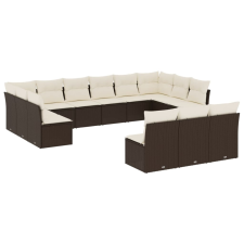vidaXL 13 részes barna polyrattan kerti ülőgarnitúra párnákkal (3218393) kerti bútor