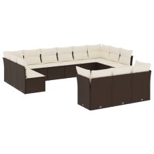 vidaXL 13 részes barna polyrattan kerti ülőgarnitúra párnákkal (3218453) kerti bútor