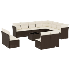 vidaXL 13 részes barna polyrattan kerti ülőgarnitúra párnákkal (3250322) kerti bútor
