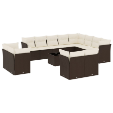 vidaXL 13 részes barna polyrattan kerti ülőgarnitúra párnákkal (3250382) kerti bútor