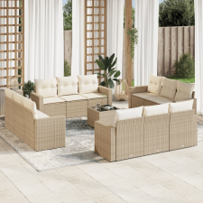 vidaXL 13 részes bézs polyrattan kerti ülőgarnitúra párnákkal kerti bútor