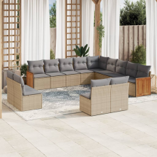 vidaXL 13 részes bézs polyrattan kerti ülőgarnitúra párnákkal kerti bútor