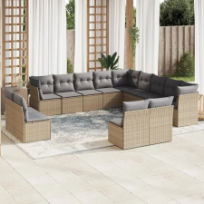 vidaXL 13 részes bézs polyrattan kerti ülőgarnitúra párnákkal kerti bútor