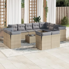 vidaXL 13 részes bézs polyrattan kerti ülőgarnitúra párnákkal kerti bútor