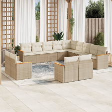 vidaXL 13 részes bézs polyrattan kerti ülőgarnitúra párnákkal kerti bútor