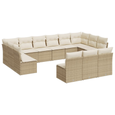 vidaXL 13 részes bézs polyrattan kerti ülőgarnitúra párnákkal (3218388) kerti bútor