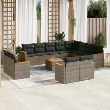 vidaXL 13 részes szürke polyrattan kerti ülőgarnitúra párnákkal kerti bútor