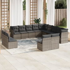 vidaXL 13 részes szürke polyrattan kerti ülőgarnitúra párnákkal kerti bútor