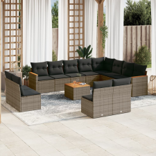 vidaXL 13 részes szürke polyrattan kerti ülőgarnitúra párnákkal kerti bútor