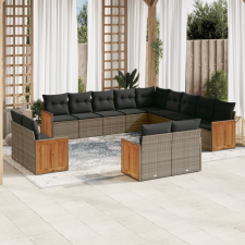 vidaXL 13 részes szürke polyrattan kerti ülőgarnitúra párnákkal kerti bútor