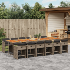 vidaXL 13 részes szürke polyrattan kerti ülőgarnitúra párnákkal kerti bútor