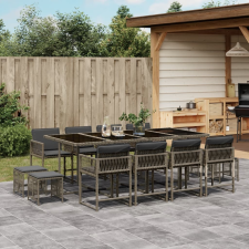 vidaXL 13 részes szürke polyrattan kerti ülőgarnitúra párnákkal kerti bútor