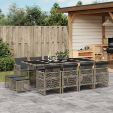 vidaXL 13 részes szürke polyrattan kerti ülőgarnitúra párnákkal kerti bútor