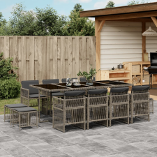 vidaXL 13 részes szürke polyrattan kerti ülőgarnitúra párnákkal kerti bútor