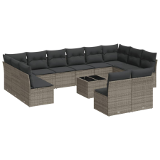 vidaXL 13 részes szürke polyrattan kerti ülőgarnitúra párnákkal (3218380) kerti bútor