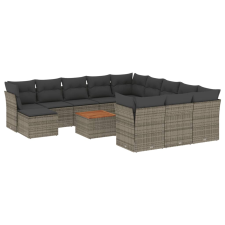vidaXL 13 részes szürke polyrattan kerti ülőgarnitúra párnákkal (3223988) kerti bútor