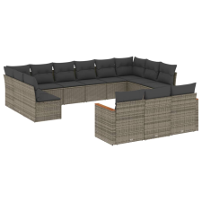 vidaXL 13 részes szürke polyrattan kerti ülőgarnitúra párnákkal (3226459) kerti bútor