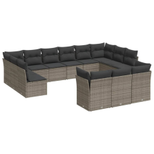 vidaXL 13 részes szürke polyrattan kerti ülőgarnitúra párnákkal (3250289) kerti bútor