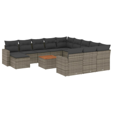 vidaXL 13 részes szürke polyrattan kerti ülőgarnitúra párnákkal (3256760) kerti bútor
