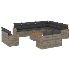vidaXL 13 részes szürke polyrattan kerti ülőgarnitúra párnákkal (3258924) kerti bútor