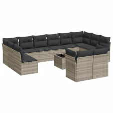 vidaXL 13 részes világosszürke polyrattan kerti ülőgarnitúra párnákkal (3250281) kerti bútor