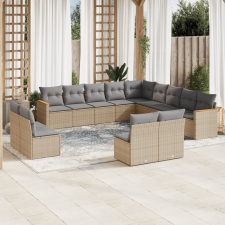vidaXL 13részes vegyes bézs polyrattan kerti ülőgarnitúra párnákkal kerti bútor