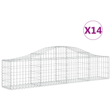 vidaXL 14 db íves horganyzott vas gabion kosár 200x30x40/60 cm (3145379) kerti tárolás