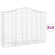 vidaXL 14 db íves horganyzott vas gabion kosár 200x50x140/160 cm (3145694) kerti tárolás