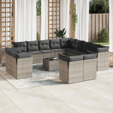 vidaXL 14 részes szürke polyrattan kerti ülőgarnitúra párnákkal kerti bútor