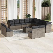 vidaXL 14 részes szürke polyrattan kerti ülőgarnitúra párnákkal kerti bútor