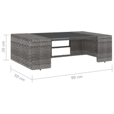 vidaXL 14 részes szürke polyrattan kerti ülőgarnitúra párnákkal kerti bútor