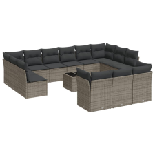vidaXL 14 részes szürke polyrattan kerti ülőgarnitúra párnákkal (3218460) kerti bútor