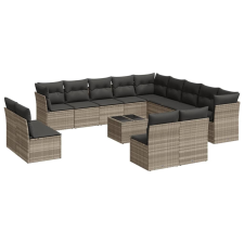 vidaXL 14 részes világosszürke polyrattan kerti ülőgarnitúra párnával (3218502) kerti bútor