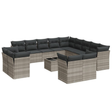 vidaXL 14 részes világosszürke polyrattan kerti ülőgarnitúra párnával (3250401) kerti bútor