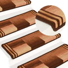 vidaXL 15 db barna öntapadó lépcsőszőnyeg 65x21x4 cm lakástextília