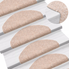 vidaXL 15 db barna, öntapadós lépcsőszőnyeg 65 x 21 x 4 cm lakástextília