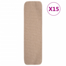 vidaXL 15 db bézs csúszásmentes lépcsőszőnyeg 75 x 20 cm lakástextília