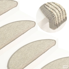 vidaXL 15 db ezüstszínű öntapadó lépcsőszőnyeg 56x17x3 cm lakástextília