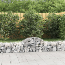 vidaXL 15 db íves horganyzott vas gabion kosár 200x50x40/60 cm kerti dekoráció