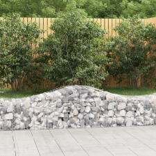 vidaXL 15 db íves horganyzott vas gabion kosár 200x50x40/60 cm kerti dekoráció