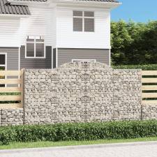 vidaXL 15 db íves horganyzott vas gabion kosár 300x50x160/180 cm kerti tárolás