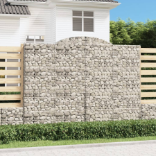 vidaXL 15 db íves horganyzott vas gabion kosár 300x50x220/240 cm kerti tárolás