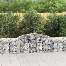 vidaXL 15 db íves horganyzott vas gabion kosár 300x50x60/80 cm kerti dekoráció